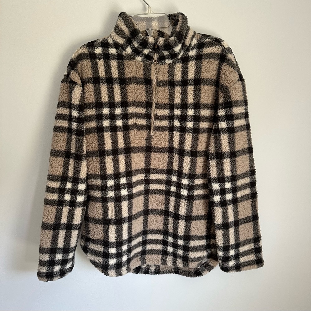 Koolaburra by UGG Brushed Back Sherpa Fleece Pullover Small Half Zip
